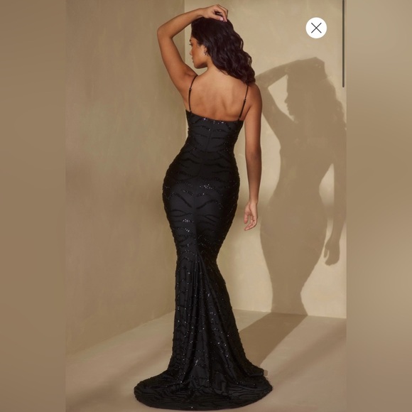 Embellished Maxi Dress in Black - Picture 2 of 5